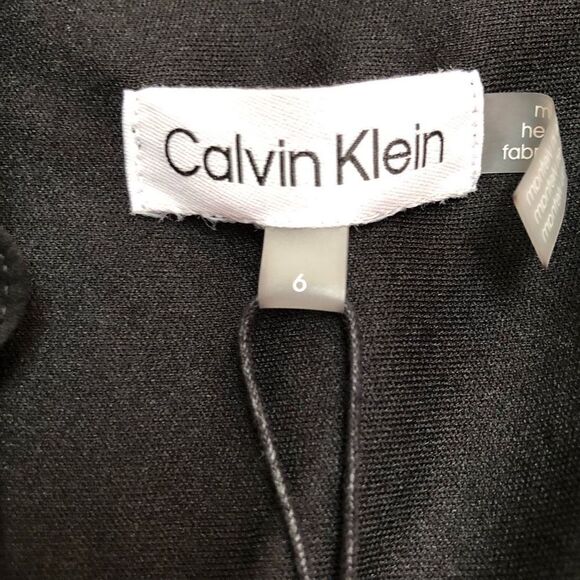 CALVIN KLEIN - 🎉HP🎉 NWT - L Sz 6 Short Sleeve Logo Maxi Illusion Shirtdress - Picture 6 of 16